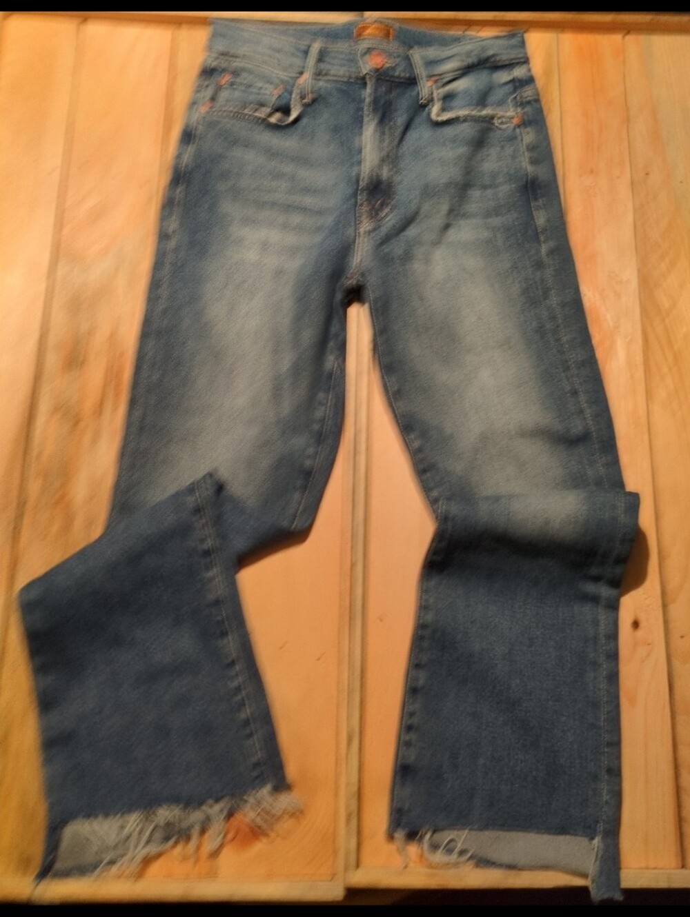 Mother the insider crop step fray jeans
